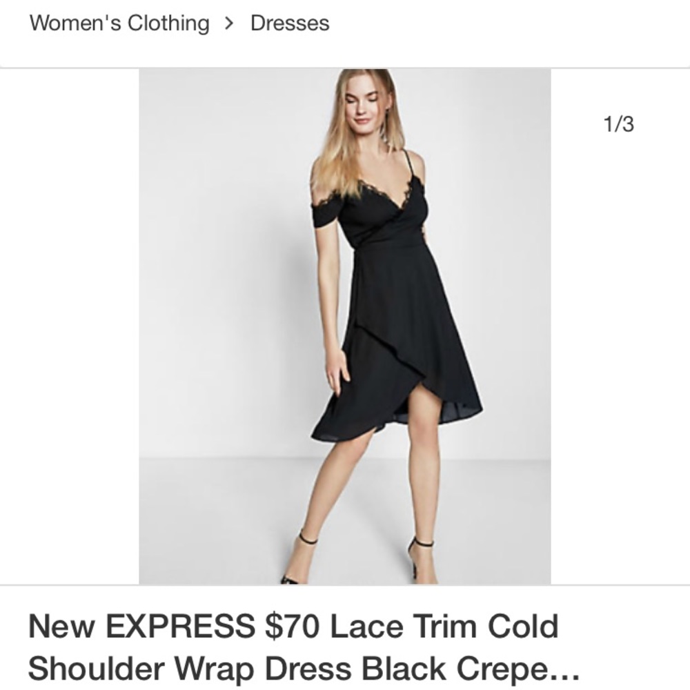 Express Cold shoulder wrap dress
